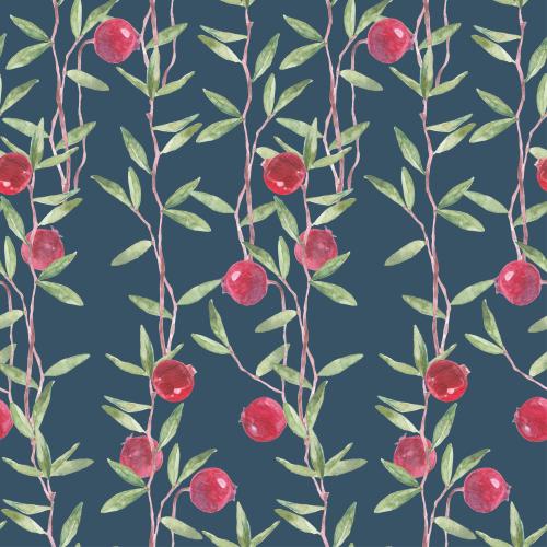 Cranberry. Vector dark cranberry twigs with berries