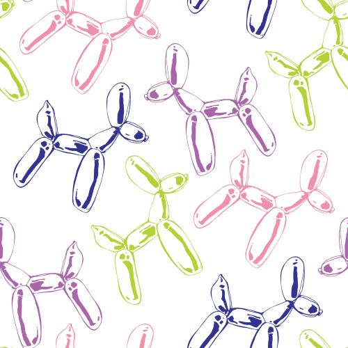 Balloon. Vector multicolored dog-shaped balloons on white