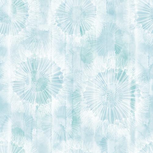 Dandelion. Vector dandelions on blue watercolor