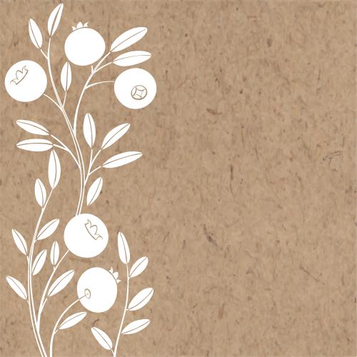 Cranberry. Vector cranberry twig with berries, text area on craft