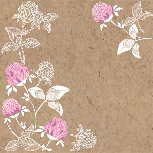 Clover. Vector clover craft text area corner composition