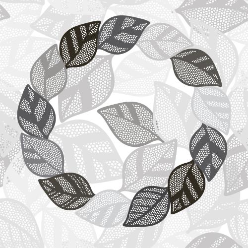 Vector image fantasy lace leaves on white