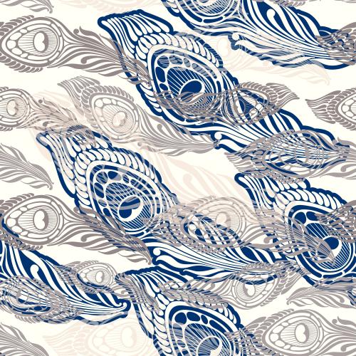 Feather. Vector multicolored abstract feathers on white