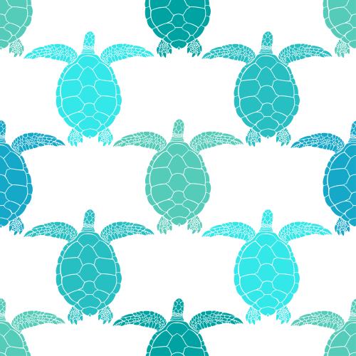 Turtle. Vector turtles multicolored silhouettes on white