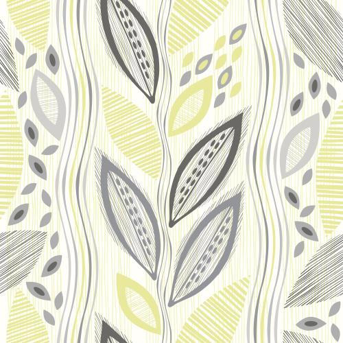 Vector image abstract leaves in stripes vertical wavy stripes horizontal lines gray and green colors