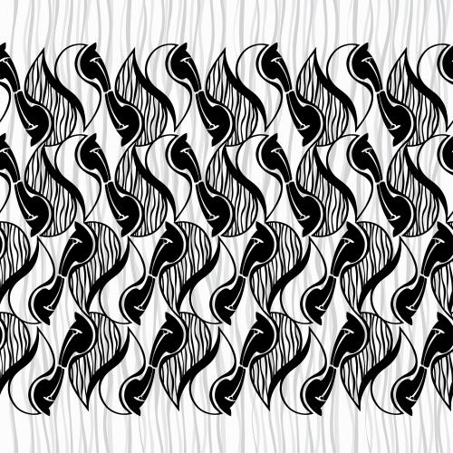 Equine. Vector heads of horses on wavy striped