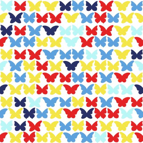 Vector image bright multicolored butterflies on white