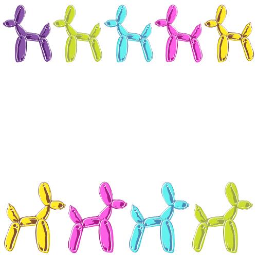 Balloon. Vector multicolored dog-shaped balloons white background text area