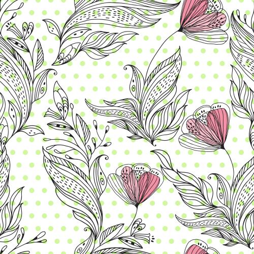 Illustration fantasy flowers colored fragments in the shape of a heart on white in green checkered