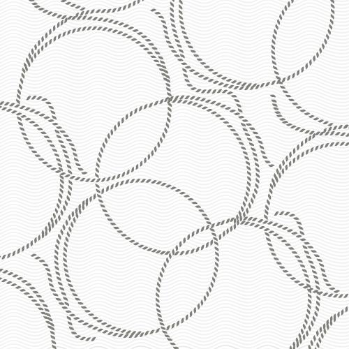 Wavy. Vector circles from sea ropes waves on white