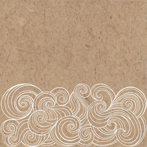 Vector image waves place for text on craft