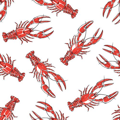 Illustration red crabs on white