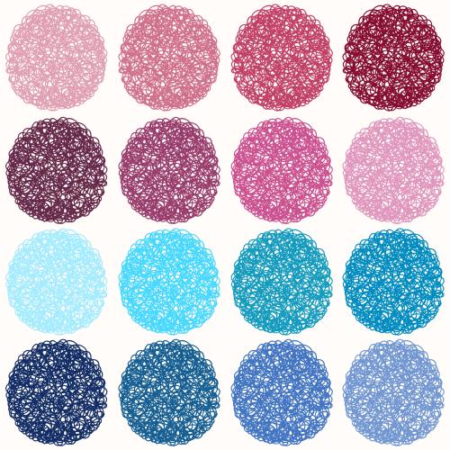 Vector image multicolored doodl circles on light