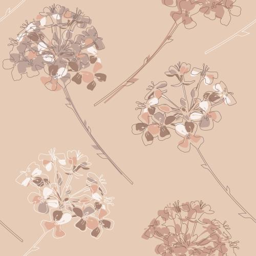 Vector image flowers, colored outlines and silhouettes on a pastel