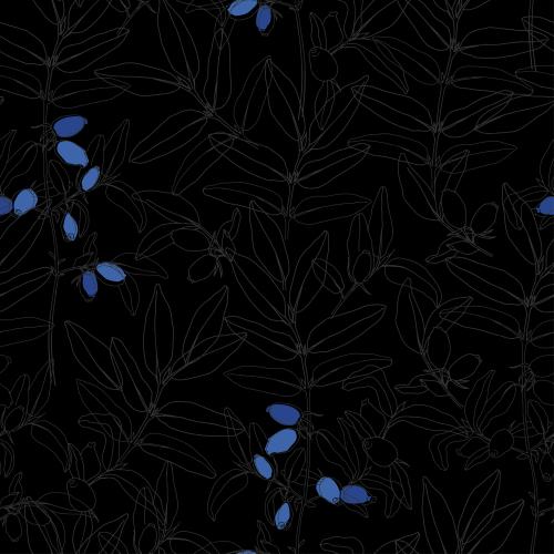 Honeysuckle. Vector honeysuckle on black