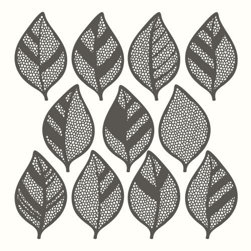 Vector image decorative abstract leaves on white isolated elements