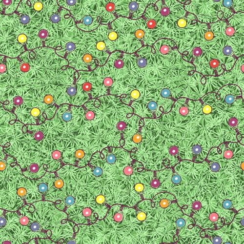 Illustration garlands with multicolored bulbs on a coniferous texture