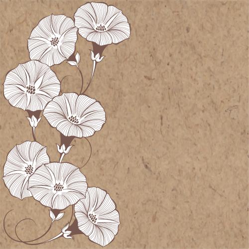 Bindweed. Vector bindweed flowers place for text on craft