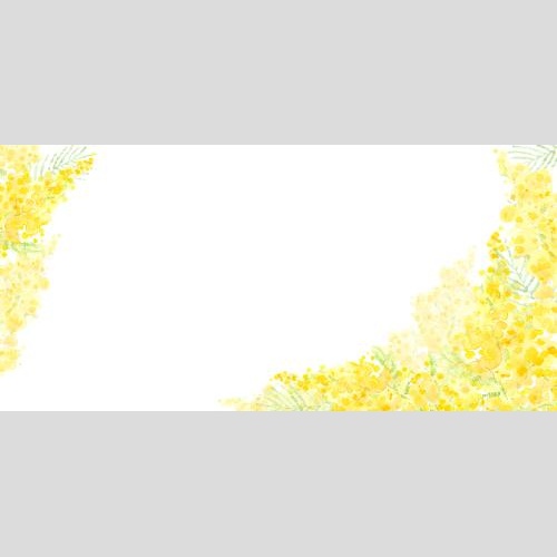 Raster image watercolor mimosa, space for text on white