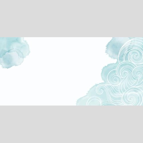 Vector image decorative waves, blue watercolor fragments, space for text on white, corner composition