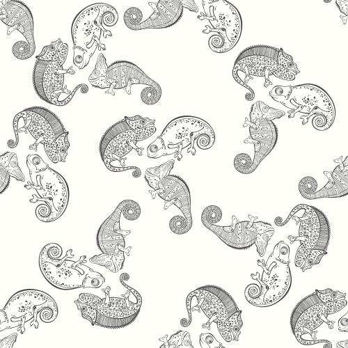 Animals. Vector cute chameleons on white