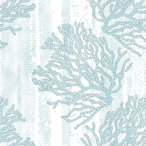 Illustration corals on watercolor mosaic