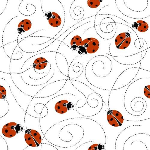 Ladybug. Vector ladybugs decorative lines on white