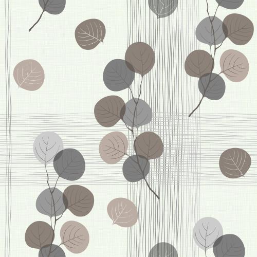 Eucalyptus. Vector branches and eucalyptus leaves intersecting horizontal and vertical lines on a checkered
