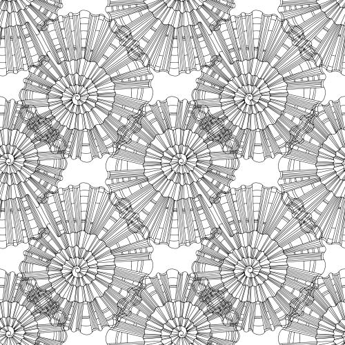 Vector image shells black outlines on white