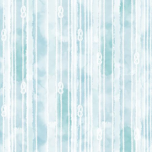Vector image ropes with nautical knots on blue watercolor