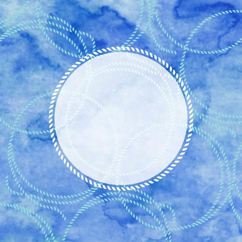 Sea rope. Vector marine ropes, text area on blue watercolor