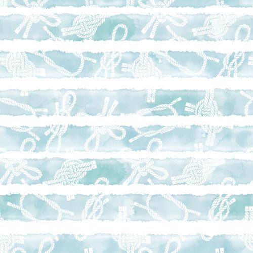 Illustration blue watercolor stripes and naval knots