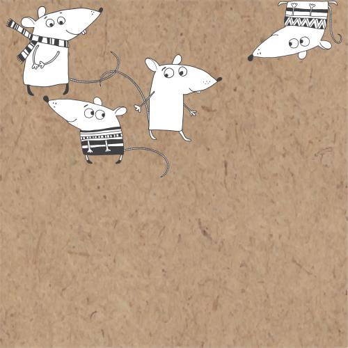 Snowman. Vector cartoon rats craft text area