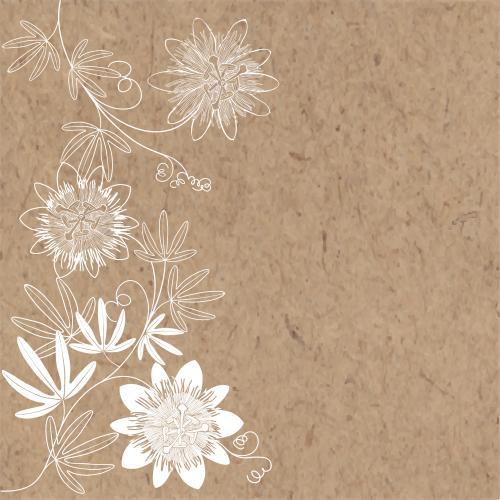 Vector image passion flower, place for text on craft