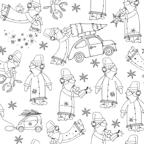 Car. Vector cartoonish father frosts on white