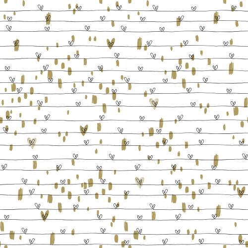 Romance. Vector lines with hearts decorative spots on white