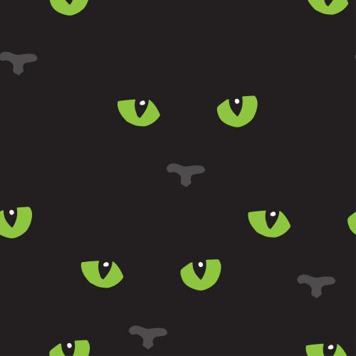 Illustration cat eyes and noses on black