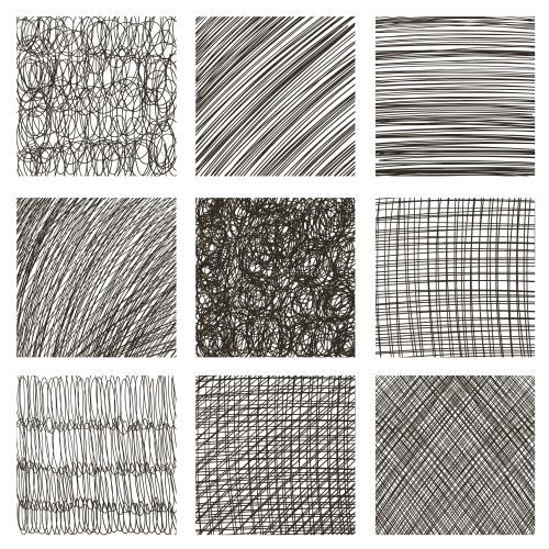 Square. Vector nine squares with different textures on white