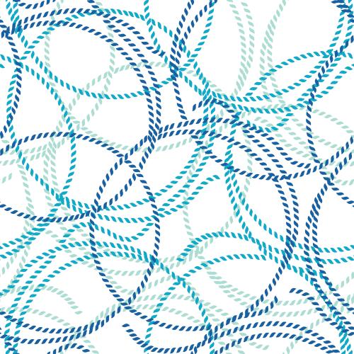 Rope. Vector colorful circles from sea ropes on white