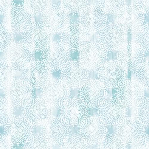 Floral. Vector decorative circles, white outlines on blue watercolor