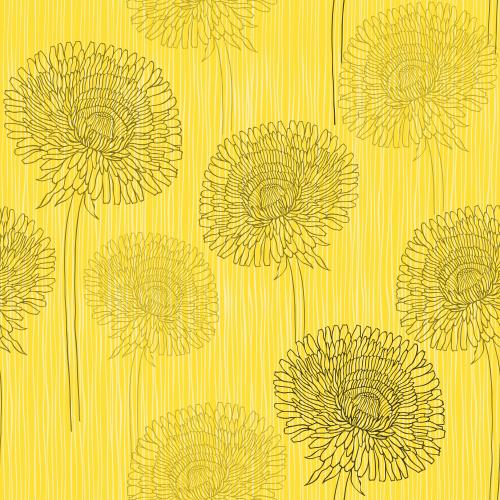 Dandelion. Vector yellow striped dandelions