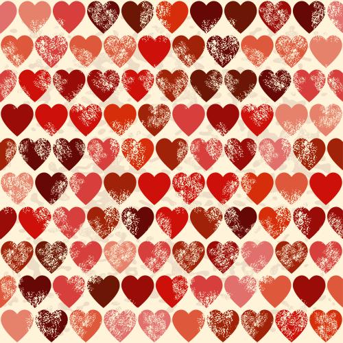 Valentine. Vector hearts different shades red on light