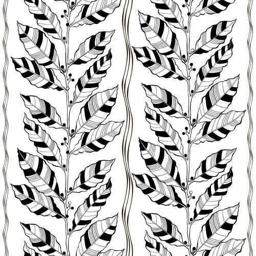 Stripe. Vector abstract plant with striped leaves, vertical wavy stripes on white