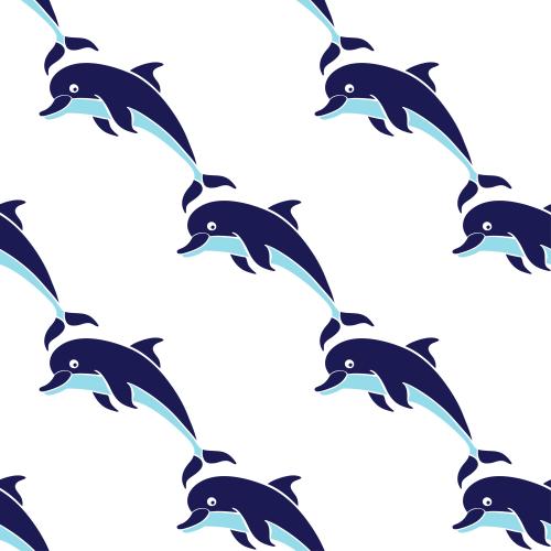 Dolphin. Vector cute dolphins on white