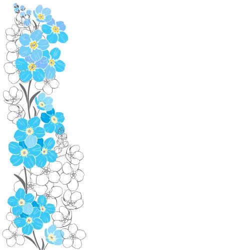 Forget-me-not. Vector forget-me-nots place for text on white