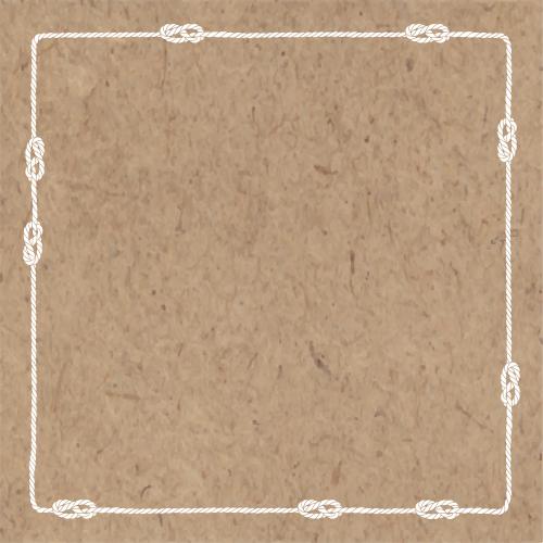 Rope. Vector rope with nautical knots text area square frame on craft