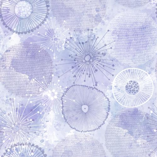 Illustration decorative circles and elements on lavender watercolor