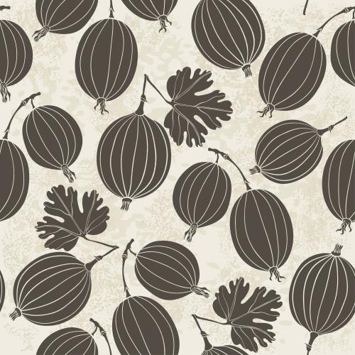 Berry. Vector Pattern currant berries, silhouettes on textured light