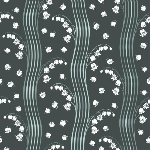 Stripe. Vector lilies vertical wavy lines on dark