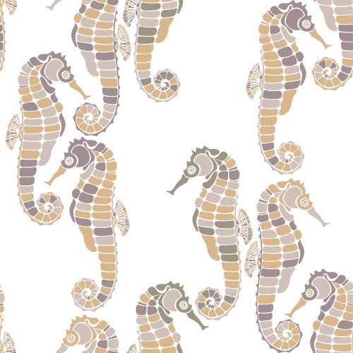Illustration sea horses on white